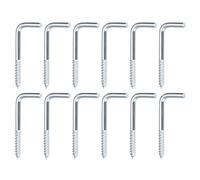 sourcing map 24pcs Square Bend Hooks, 33mm/1.3" Carbon Steel Self-Tapping Screw-in Hanger Ceiling Hooks Cup Hook for Indoor and Outdoor