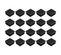 sourcing map 24Pcs Square Plastic Plugs, 35 x 35mm/1.38 x 1.38inch PE Pipe Tubing End Caps for 28-33mm/1.1-1.3inch Square Tube Furniture Chair Leg, Black