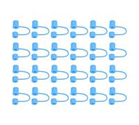 sourcing map 24Pcs Straw Cover Cap, Blue Silicone Straw Tips Cover Fits 10mm/0.39" OD Drinking Straws, Reusable Dust-Proof Straw Tips