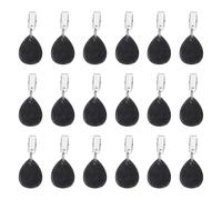 sourcing map 24Pcs Tablecloth Weights, Obsidian Table Cover Weights with Metal Clips, Teardrop Shape Stone Tablecloth Pendant 4.5 x 3.5cm for Outdoor Party Picnic Garden Table Decoration, Black