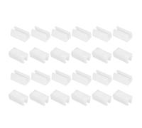 sourcing map 24Pcs U-Shaped Chair Leg Caps, 5-6mm Chair Floor Protectors, Plastic Glide Caps for Metal Chair Feet Covers, Anti-Slip Furniture Pads for Hardwood Floors, White