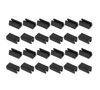 sourcing map 24Pcs U-Shaped Chair Leg Caps, 5-6mm Chair Floor Protectors, Plastic Glide Caps for Metal Chair Feet Covers, Anti-Slip Furniture Pads for Hardwood Floors, Black