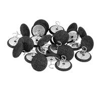 sourcing map 24Pcs Upholstery Tacks Twist Pin, 20mm Bed Skirt Pins Fabric Covered Button Twist Pins for Slipcovers Bed Skirts Armchair Caddies Furniture Cover, Black