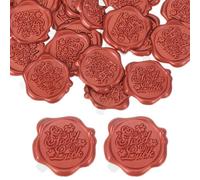 sourcing map 24pcs Wax Seal Stickers, Self Adhesive Envelope Seal Stickers with Good Luck Pattern for Wedding Party Invitations, Envelope, Gift Wrapping, Wine Red