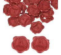 sourcing map 24pcs Wax Seal Stickers, Self Adhesive Envelope Seal Stickers with Wedding Pattern for Wedding Party Invitations, Envelope, Gift Wrapping, Wine Red