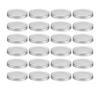 sourcing map 24pcs Wide Mouth Mason Jar Lids, 86mm Mason Canning Jar Lids with Airtight Seal and Leakproof, Mason Storage Covers Caps for Mason Jar, Silver