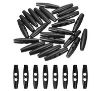 sourcing map 24pcs Wooden Toggle Button, 50mm/2" 2 Hole Wood Olive Big Buttons for DIY Craft Coat Sweater Clothing Jacket Blazer Bag, Black