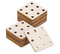 sourcing map 24pcs Wooden Weaving Card, 9 Holes 2.2x2.2 Inch Square Tablet Weaving Cards for Knitting Loom Kit Supplies, DIY Knitting Tools
