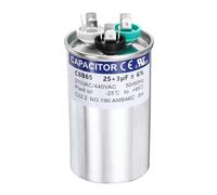 sourcing map 25+3 MFD CBB65 Run Start Capacitor 25+3 uF, 370/440V Round AC Capacitor for AC Motor Run, HVAC, Air Conditioner, Condenser Motors