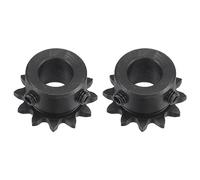 sourcing map #25 Chain Roller Sprocket, 10mm Bore 1/4" Pitch 12 Tooth Single Strand Chain Sprocket, C45 Carbon Steel 25 Roller Chain Sprocket with Set Screws for ISO 04C Chain, 2Pcs