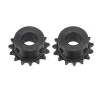 sourcing map #25 Chain Roller Sprocket, 12mm Bore 1/4" Pitch 15 Tooth Single Strand Chain Sprocket, C45 Carbon Steel 25 Roller Chain Sprocket with Set Screws for ISO 04C Chain, 2Pcs
