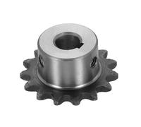 sourcing map #25 Chain Roller Sprocket 8mm Bore 33.5mm OD, 15 Tooth C45 Carbon Steel ANSI #25 Roller Sprocket Round Hole without Surface Finished with 3x1.4mm Keyway for ISO 04C Chain