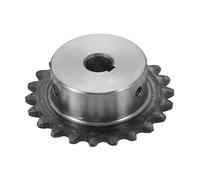 sourcing map #25 Chain Roller Sprocket 8mm Bore 47.5mm OD, 22 Tooth C45 Carbon Steel ANSI #25 Roller Sprocket Round Hole without Surface Finished with 3x1.4mm Keyway for ISO 04C Chain