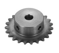 sourcing map #25 Chain Roller Sprocket 8mm Bore 49.5mm OD, 23 Tooth C45 Carbon Steel ANSI Chain NO.25 Roller Sprocket Round Hole without Surface Finished for ISO 04C Chain