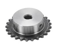 sourcing map #25 Chain Roller Sprocket 8mm Bore 53.5mm OD, 25 Tooth C45 Carbon Steel ANSI #25 Roller Sprocket Round Hole without Surface Finished with 3x1.4mm Keyway for ISO 04C Chain