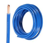 sourcing map 25 Feet Electrical Wire Insulated Solid Copper 10 AWG Hook Up Wire Cable THHN Wire Residential, Industrial, Grounding, Electrical Rated for 600 Volts, UL listed, Blue