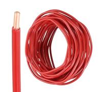 sourcing map 25 Feet Electrical Wire Insulated Solid Copper 10 AWG Hook Up Wire Cable THHN Wire Residential, Industrial, Grounding, Electrical Rated for 600 Volts, UL listed, Red