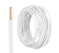 sourcing map 25 Feet Electrical Wire Insulated Solid Copper 12 AWG Hook Up Wire Cable THHN Wire Residential, Industrial, Grounding, Electrical Rated for 600 Volts, UL listed, White