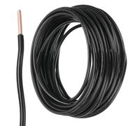 sourcing map 25 Feet Electrical Wire Insulated Solid Copper 14 AWG Hook Up Wire Cable THHN Wire Residential, Industrial, Grounding, Electrical Rated for 600 Volts,UL listed,Black