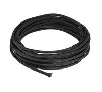 sourcing map 25 Ft - 1/8 Inch Split Sleeving, Braided Cable Sleeving, PET Cable Management Wire Sleeve Cord Protector, Wire Wrap Loom Tube for Office Home Devices, Black