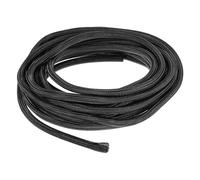 sourcing map 25 Ft - 3/8 Inch Split Sleeving, Braided Cable Sleeving, PET Cable Management Wire Sleeve Cord Protector, Wire Wrap Loom Tube for Office Home Devices, Black