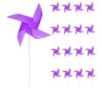 sourcing map 25-Pack Windmills for the Yard Garden 17" x 9.1" Purple | 4 Leaves Pinwheels Wind Mills Spinners, Windproof, Waterproof, Bird Devices, with Stakes, for Patio Decor