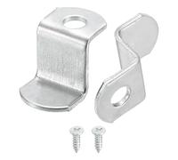 sourcing map 25 Pcs 1/2" Offset Canvas Clips, Picture Framing Mirror Clips Z Shape Canvas Painting Mounting Clips with 1 Mounting Hole with Screws, Silver