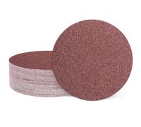 sourcing map 25 Pcs 125mm 5 Inch Sanding Discs, 36 Grit Hook and Loop Sandpaper, No-Hole Aluminum Oxide Orbital Sander Sandpaper for Woodworking Automotive Metal Polishing, Red