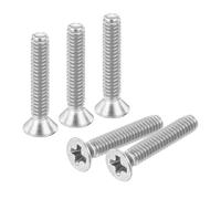 sourcing map 25 pcs #2-56x1/2 inches Machine Screws Phillips Pan Cross Head Screws Fasteners Bolts 304 Stainless Steel Silver for Wall Socket,House Repairs