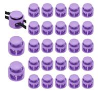 sourcing map 25 Pcs Assorted Colors Plastic Spring Cord Lock, Double-Hole Slider Toggles Clip End Stopper Round Fastener for Drawstrings Paracord Backpack Shoelace, Light Purple