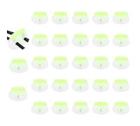 sourcing map 25 Pcs Assorted Colors Plastic Spring Cord Lock, Double-Hole Slider Toggles Clip End Stopper Fastener for Drawstrings Paracord Backpack Shoelace, Transparent + Fluorescent Green