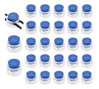 sourcing map 25 Pcs Assorted Colors Plastic Spring Cord Lock, Double-Hole Slider Toggles Clip End Stopper Round Fastener for Drawstrings Paracord Backpack Shoelace, Transparent + Blue