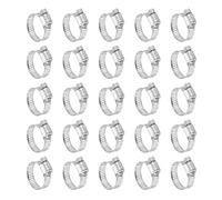 sourcing map 25 Pcs Hose Clamp 5/8"-1" (16-25mm) 304 Stainless Steel Adjustable Worm Gear Hose Clamp with Phillips Screw Assortment Kit for Fuel Line Pipe Plumbing Automotive Tube