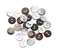 sourcing map 25 Pcs Natural Shell Buttons, 2 Hole Mother of Pearl Buttons 10mm Sewing Buttons Sewing Craft Buttons for Shirt Sewing DIY Crafts Decoration, Black