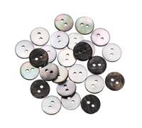 sourcing map 25 Pcs Natural Shell Buttons, 2 Hole Mother of Pearl Buttons 11.5mm Sewing Buttons Sewing Craft Buttons for Shirt Sewing DIY Crafts Decoration, Black