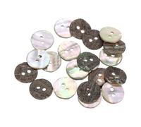 sourcing map 25 Pcs Natural Shell Buttons, 2 Hole Mother of Pearl Buttons 15mm Sewing Craft Button for Shirt Sewing DIY Crafts Decoration, Multicolor