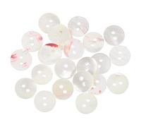 sourcing map 25 Pcs Natural Shell Buttons, 2 Hole Mother of Pearl Fasteners 10mm Sewing Craft Button for Shirt Sewing DIY Crafts Decoration, White/Red