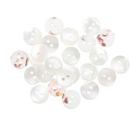 sourcing map 25 Pcs Natural Shell Buttons, 2 Hole Mother of Pearl Fasteners 9mm Sewing Craft Button for Shirt Sewing DIY Crafts Decoration, White/Blue