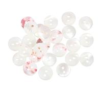 sourcing map 25 Pcs Natural Shell Buttons, 2 Hole Mother of Pearl Fasteners 9mm Sewing Craft Button for Shirt Sewing DIY Crafts Decoration, White/Red