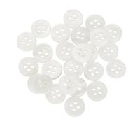 sourcing map 25 Pcs Natural Shell Buttons, 4 Hole Mother of Pearl Buttons 10mm Sewing Craft Buttons for Shirt Sewing DIY Crafts Decoration, Bright White