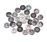 sourcing map 25 Pcs Natural Shell Buttons, 4 Hole Mother of Pearl Buttons 11.5mm Sewing Button Sewing Craft Shell Discs Wide Brim for Shirt Sewing DIY Crafts Decoration, Gray