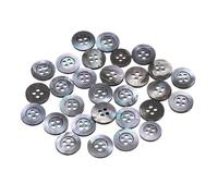 sourcing map 25 Pcs Natural Shell Buttons, 4 Hole Mother of Pearl Buttons 12.5mm Sewing Button Sewing Craft Shell Discs Wide Brim for Shirt Sewing DIY Crafts Decoration, Gray