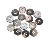 sourcing map 25 Pcs Natural Shell Buttons, 4 Hole Mother of Pearl Buttons 12.5mm Sewing Buttons Sewing Craft Buttons for Shirt Sewing DIY Crafts Decoration, Black/Silver