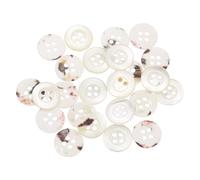 sourcing map 25 Pcs Natural Shell Buttons, 4 Hole Mother of Pearl Buttons 12.5mm Sewing Buttons Sewing Craft Buttons for Shirt Sewing DIY Crafts Decoration, White (Wide Edge)