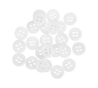 sourcing map 25 Pcs Natural Shell Buttons, 4 Hole Mother of Pearl Buttons 9mm Sewing Craft Buttons for Shirt Sewing DIY Crafts Decoration, White