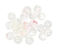 sourcing map 25 Pcs Natural Shell Buttons, 4 Hole Mother of Pearl Fasteners 10mm Sewing Craft Button for Shirt Sewing DIY Crafts Decoration, White/Red