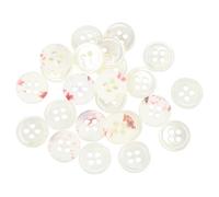 sourcing map 25 Pcs Natural Shell Buttons, 4 Hole Mother of Pearl Fasteners 11.5mm Sewing Craft Button for Shirt Sewing DIY Crafts Decoration, White/Red