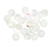 sourcing map 25 Pcs Natural Shell Buttons, 4 Hole Mother of Pearl Fasteners 9mm Sewing Craft Button for Shirt Sewing DIY Crafts Decoration, White/Red