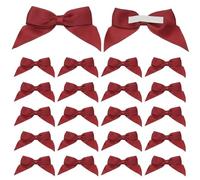 sourcing map 25 Pcs Satin Ribbon Bows, 2.5" Self Adhesive Satin Bows Premade Craft Bow with Double-Sided Tape for Gift Wrapping Making Crafts Birthday Party Wedding Decorations, Red