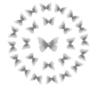 sourcing map 25 Pcs Sheer Mesh Butterfly Appliques, 2cm Two Layers Butterflies with Gem Applique Patch DIY 3D Craft Ornament for Wedding Party Home Decor Clothes, Black
